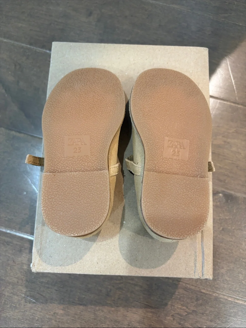 ZARA Kids Tan Suede Mary Jane Flats - Size 23